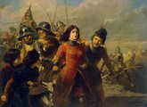 Jeanne d'Arc elfogása Adolf Alexandre Dillens 1847 és 1852 között készült festményén (kép forrása: Wikimedia Commons)