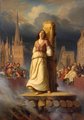 Jeanne d'Arc máglyahalála Hermann Stilke 1843-as festményén (kép forrása: Wikimedia Commons)