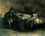 A tuberkulózisos beteg haláltusája Cristóbal Rojas venezuelai festő 1886-os alkotásán (kép forrása: Wikimedia Commons)