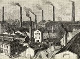 Manchesteri gyárak 1860-ban (kép forrása: Pinterest)