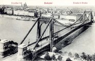 Az eredeti Erzsébet-híd 1907-ben (kép forrása: Wikimedia Commons)