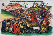 A tatárok betörésének ábrázolása Thuróczi János krónikájában (1488)