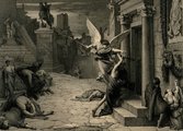 A halál angyala kopogtat egy római ház ajtaján a járvány idején egy kora újkori allegorikus rajzon (kép forrása: Wikimedia Commons)