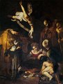 Caravaggio: Jézus születése Szent Ferenccel és Szent Lőrinccel (1600), az 1969 óta hiányzó alkotás (kép forrása: Wikimedia Commons)