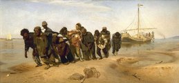 Ilja Jefimovics Repin hajóvontatókról készített festménye