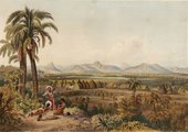 „Pirara és az Amucu-tó: El Dorado helye” Charles Bentley rajzán, amelyet az 1835 és 1839 között zajló expedíción készült rajzai alapján készített a „Tizenkét látkép Guiana belsejéből” című kötethez