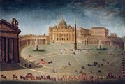 A Szent Péter tér egy ismeretlen alkotó 17. századi festményén