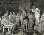 Vesta papnője áldozatot mutat be egy 19. századi metszeten