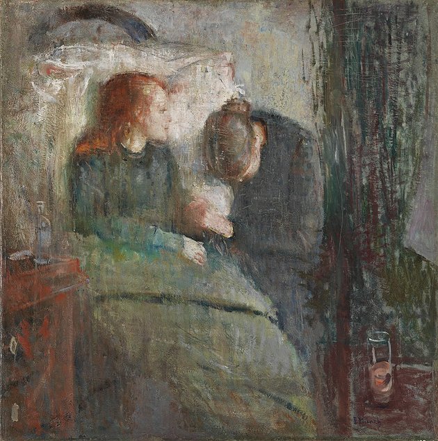 Edvard Munch: A beteg gyermek című festménye Sophie nővérét ábrázolja, aki Edvard 14 éves korában tuberkulózisban halt meg.