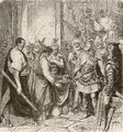 Odoaker lemondatja az utolsó római császárt, Romulus Augustulust egy újkori ábrázoláson