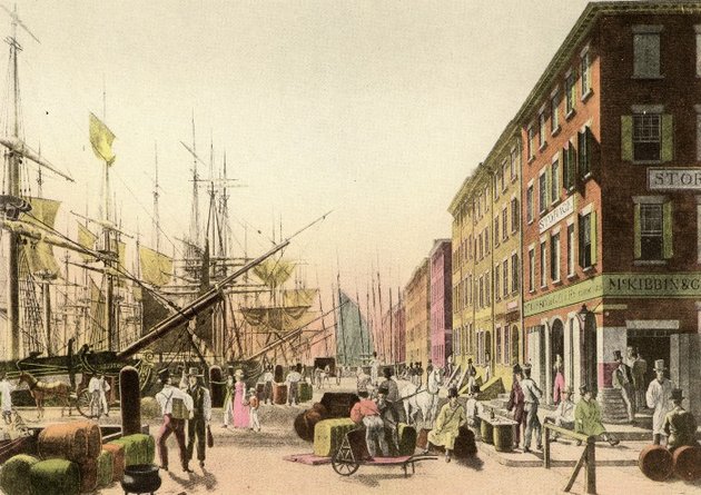 New York-i utcakép 1828-ból