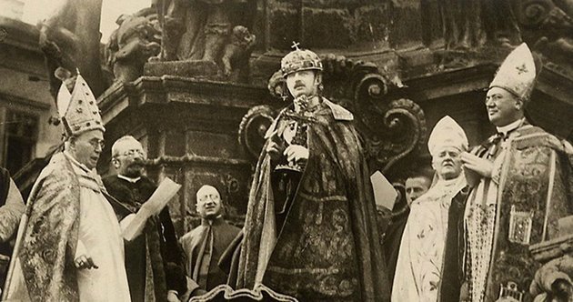 IV. Károly koronázási esküje Budapesten, 1916. december 30-án