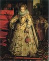 Erzsébet királynő portréja, a háttérben elképzelhető, hogy Robert Dudley látható