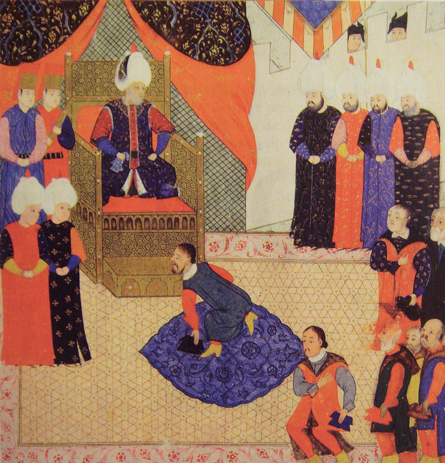 János Zsigmond látogatása I. Szulejmánnál (török miniatúra)