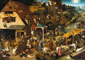 id. Pieter Bruegel: Flamand közmondások, 1559, Berlin, Gemaeldegalerie