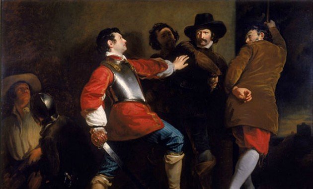Henry Perronet Briggs: A lőporos összeesküvés leleplezése és Guy Fawkes elfogása (1823 körül)