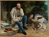 Gustave Courbet festménye az anarchista gondolkodóról és gyermekeiről