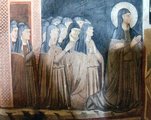 Assisi Szent Klára és rendjéhez tartozó apácák az assisi Szent Damján kolostor freskóján