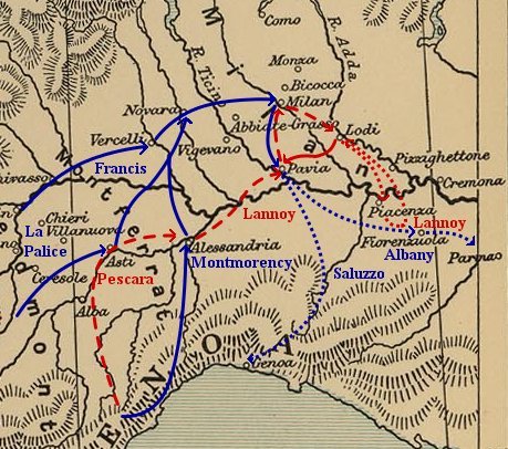 A francia előrenyomulás 1524-25-ben