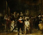 Rembrandt: „Éjjeli őrjárat” vagy „Frans Banning Cocq kapitány milíciája” (1642, olajfestmény, Rijksmuseum, Amszterdam)