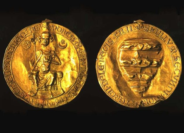 II. András aranypecsétje, amiről az Aranybulla a nevét kapta