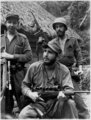 Fidel Castro két bajtársával a kelet-kubai Sierra Maestra hegyvidékén, a hatalomátvételt megelőzően az amerikaiak által támogatott diktátor, Fulgencio Batista elleni gerillaháború idején