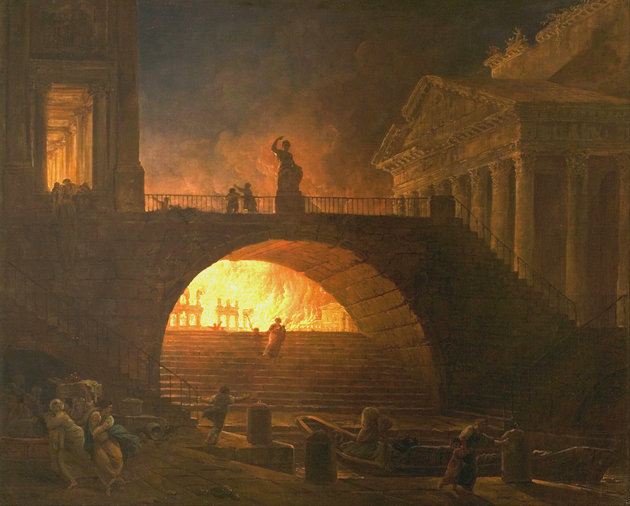 Róma lángokban (Hubert Robert 1785-ös festménye)
