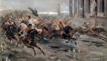 A hunok megszállják Rómát, a Nyugatrómai Birodalom fővárosát - Ulpiano Checa festményén (1887)