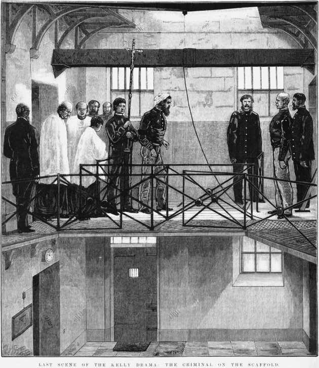 Ned Kelly a kivégzésére vár az Old Melbourne Gaolban
