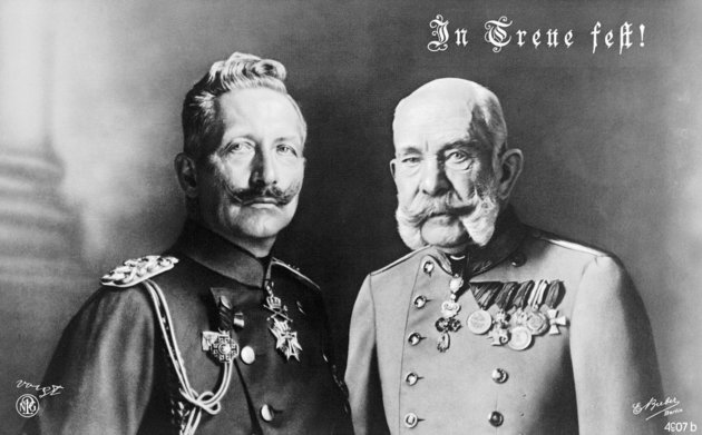 II. Vilmos német császár és I. Ferenc József közös portréja 1914 körül