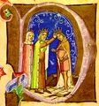 IV. Béla társuralkodóvá koronázza fiát. Jelképes jelenet a Képes-krónikából