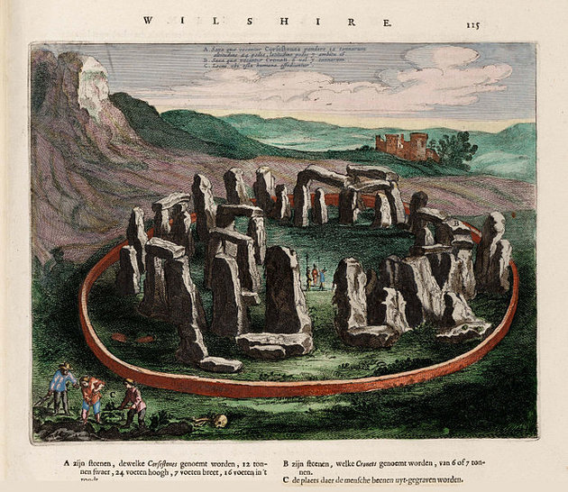A megalitikus építmény 17. századi ábrázolása