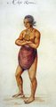 Egy indián – feltehetően Wingina törzsfőnök – egy John White által készített vízfestményen