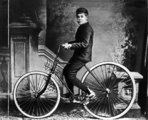 Korabeli illusztráció az első felfújható gumiabroncsos kerékpárról